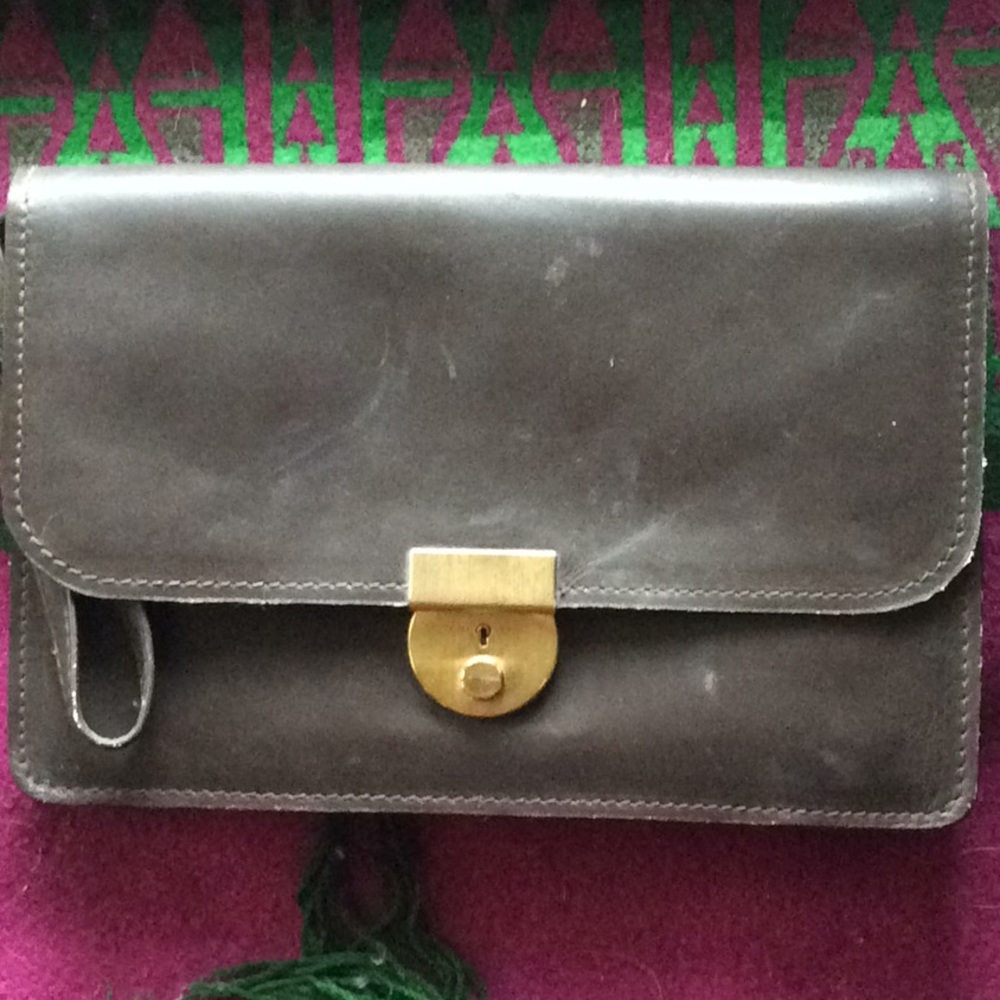 Vintage Italian leather clutch